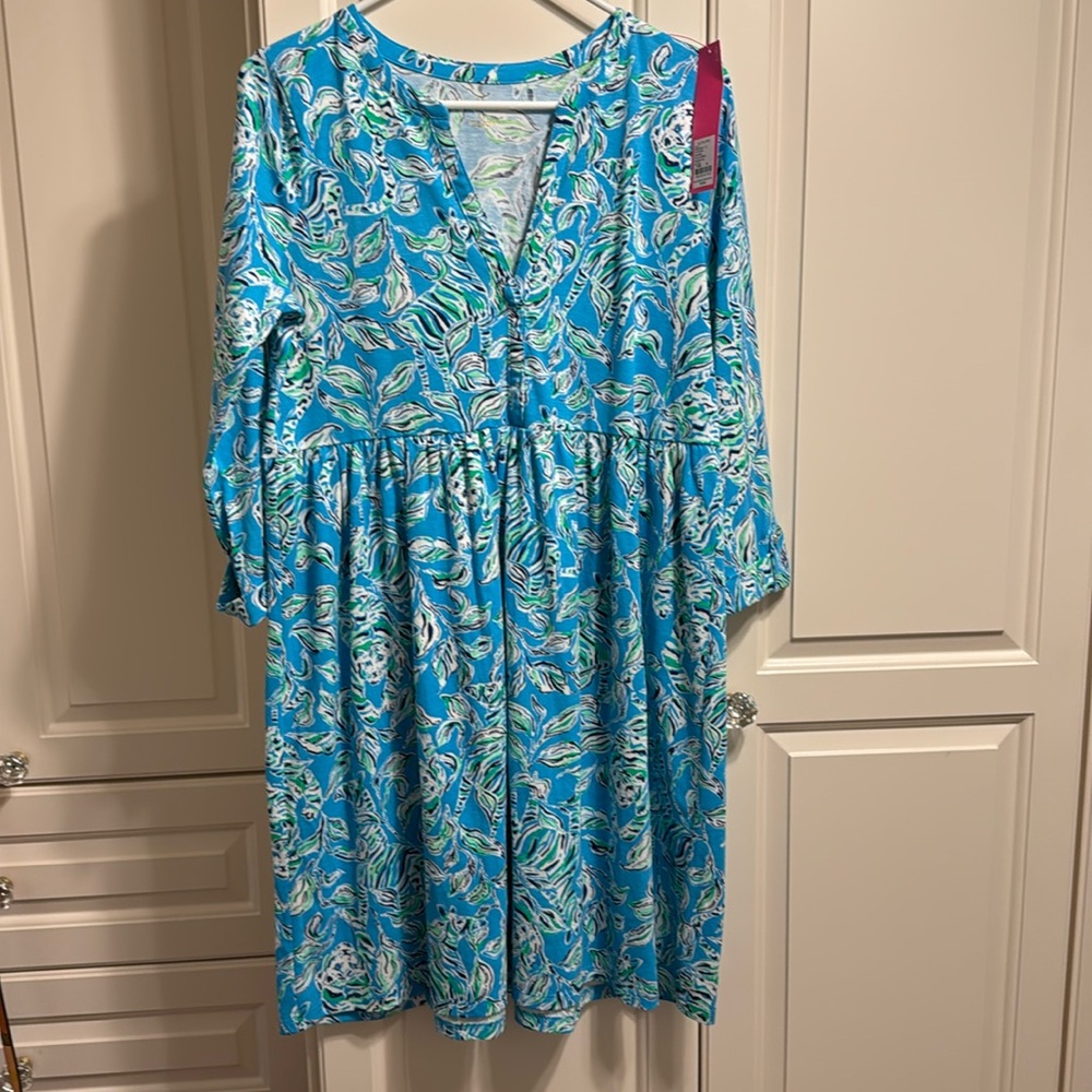 NWT Lilly Pulitzer Loran dress size M, Turquoise Oasis Outta Line